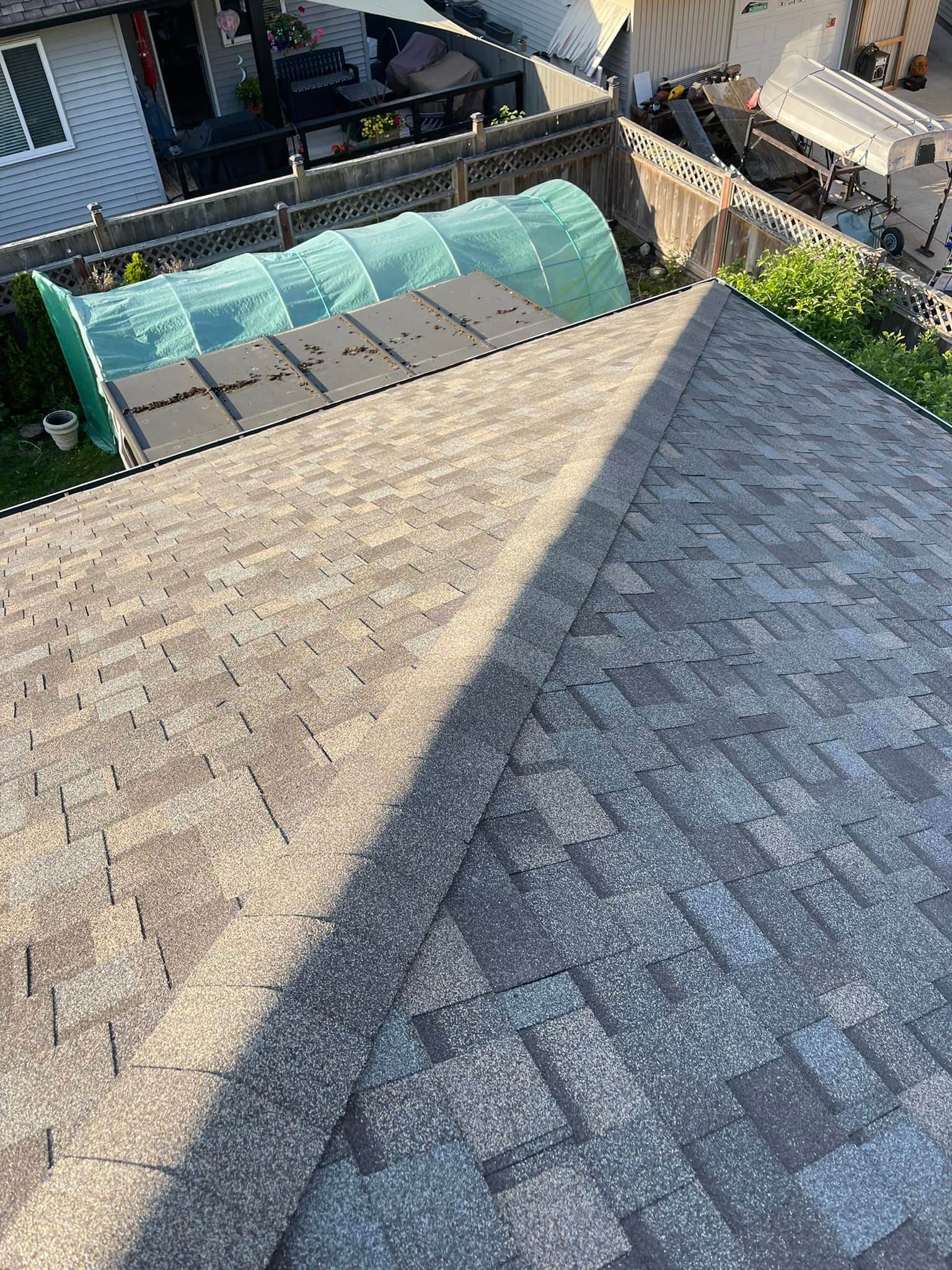 Metal valley installation on Fraser Valley home